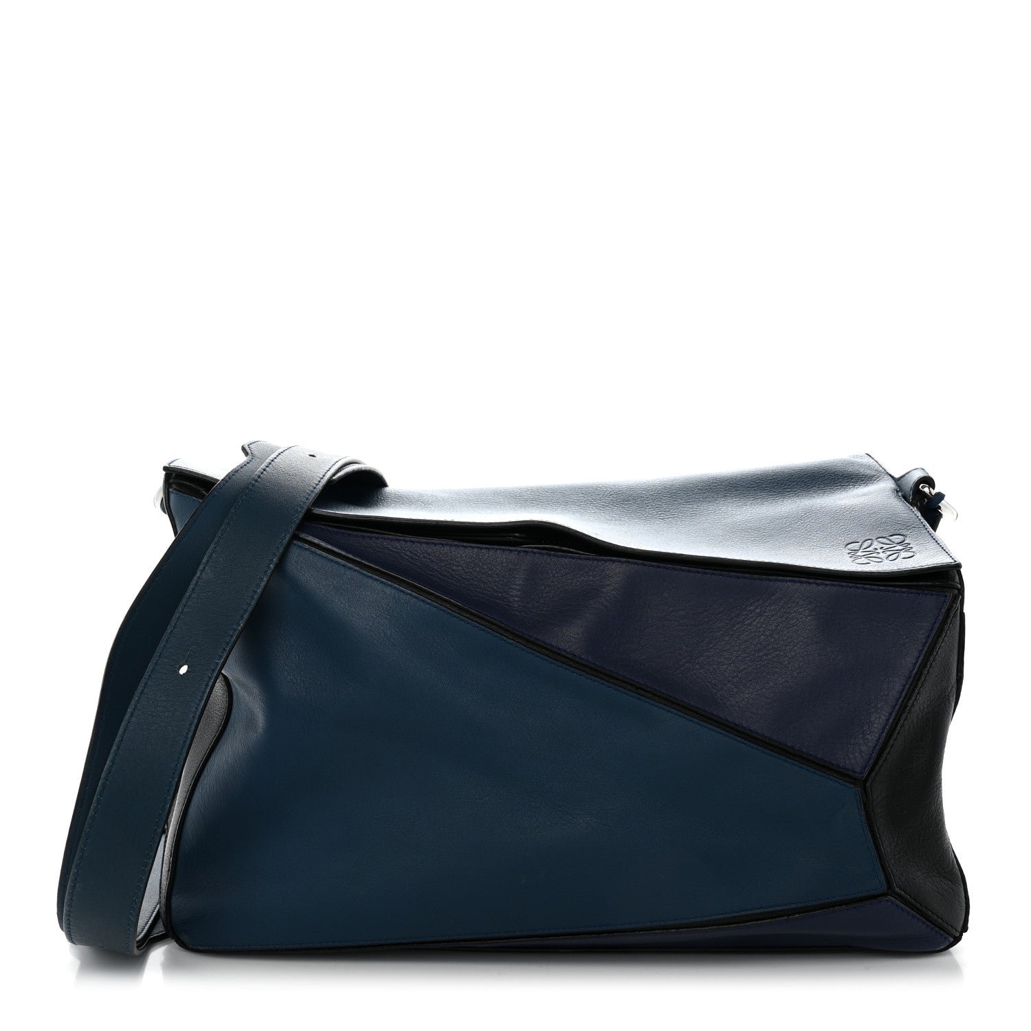 Loewe Calfskin XL Puzzle Bag Blue Black