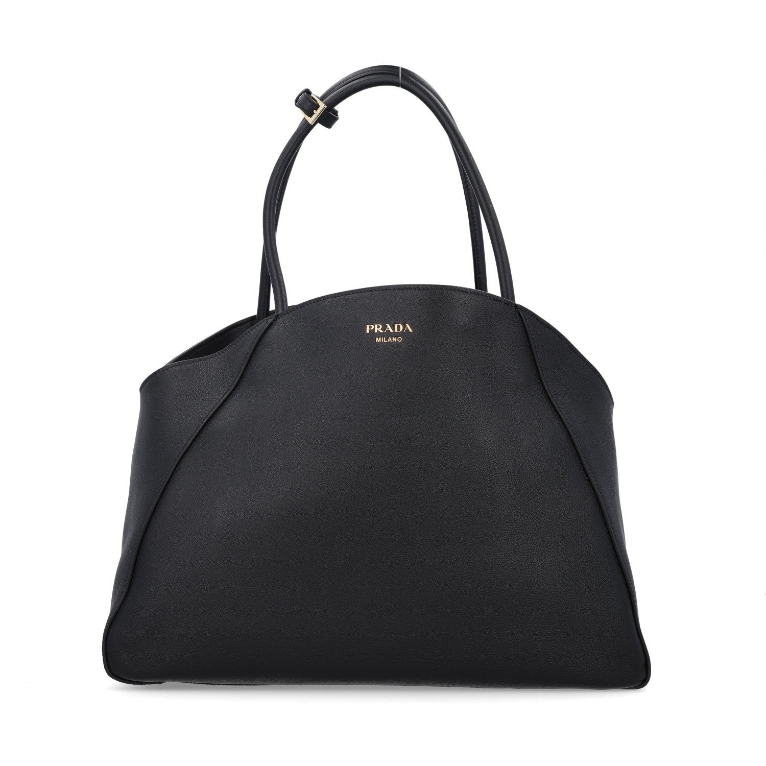 Prada Soft Grain Calfskin Large Tote Bag Black