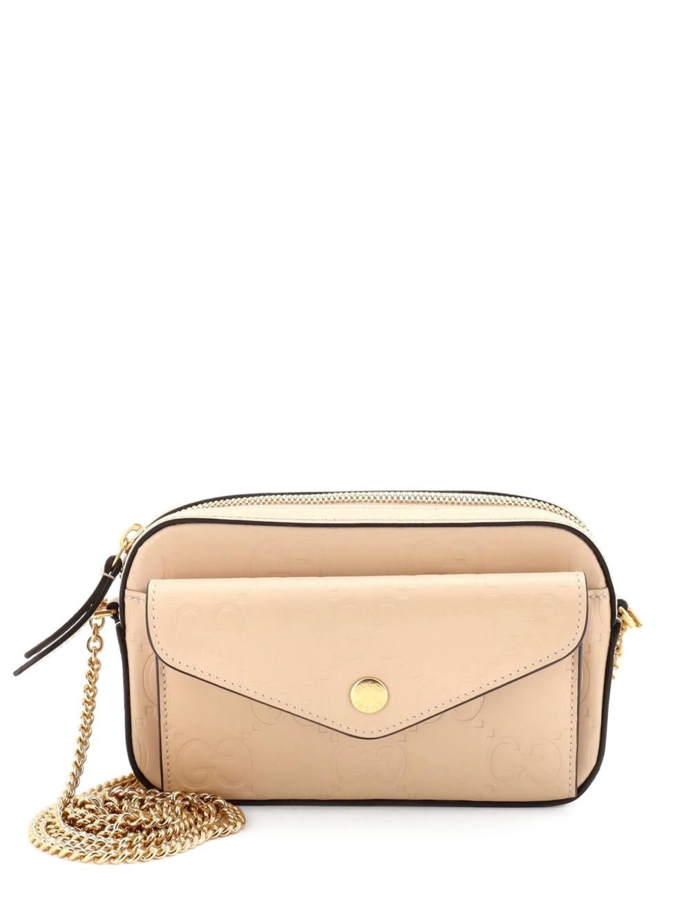 Front Pocket Chain Shoulder Bag Jumbo GG Embossed Leather Super Mini crossbody bag