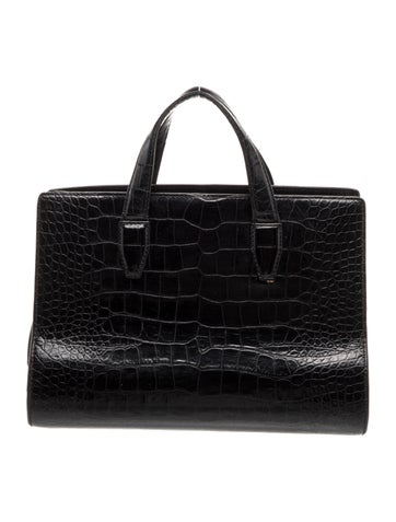 Embossed Leather Top Handle Bag