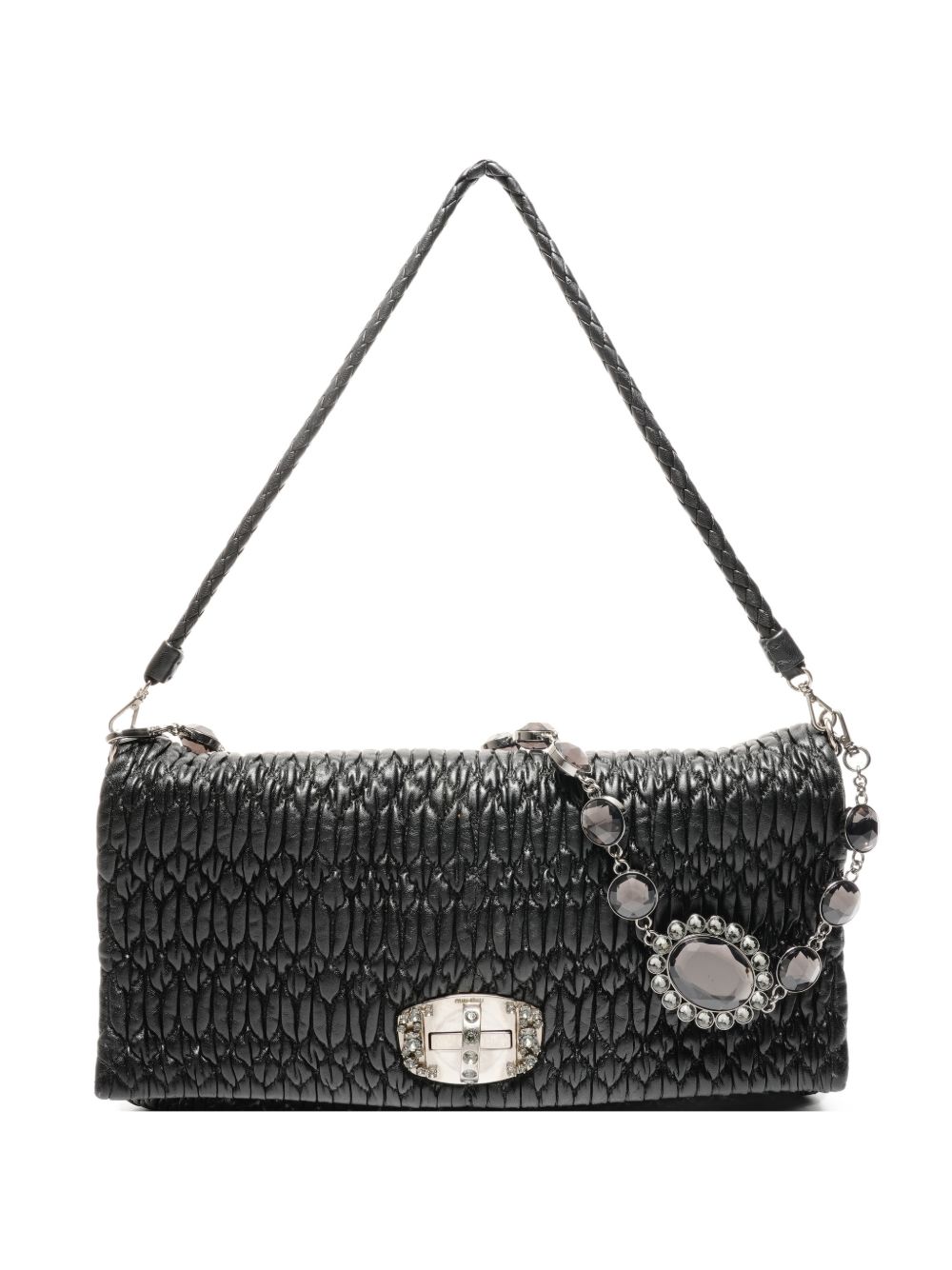 Miu Miu 2010s crystal-embellished shoulder bag
