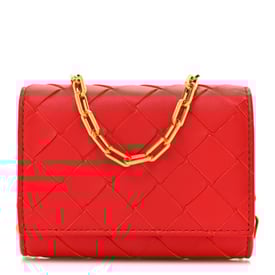 Bottega Veneta Nappa Intrecciato Trio Card Case On Chain Redstone