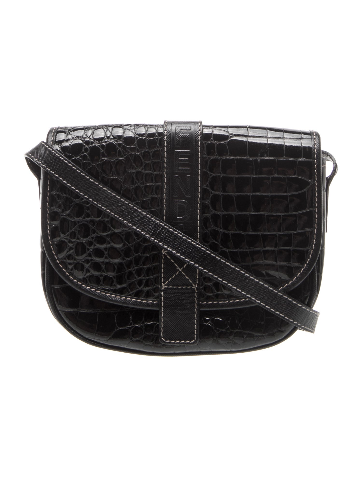 Embossed Leather Crossbody Bag Small