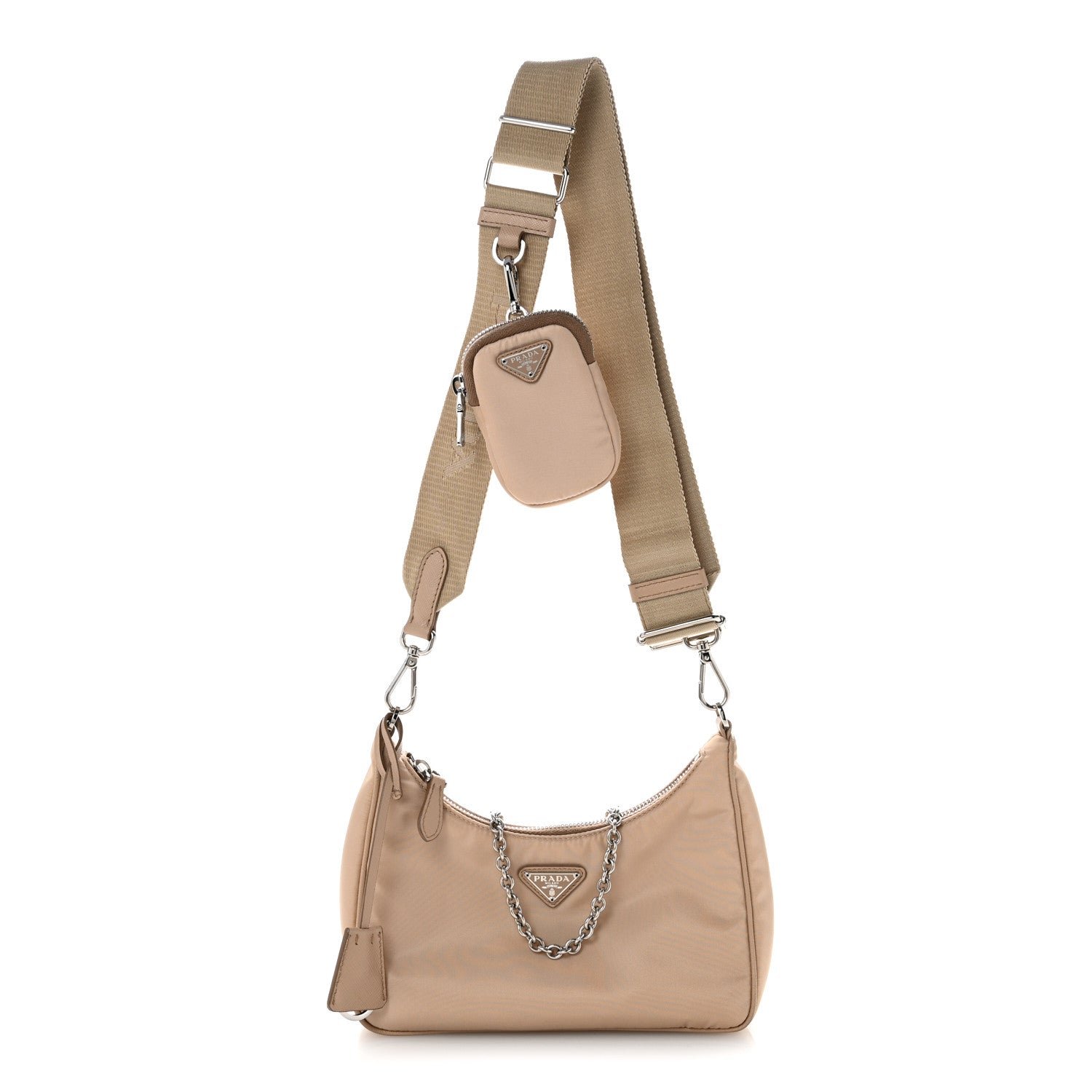 Prada Tessuto Saffiano Re-Edition 2005 Shoulder Bag Cammeo