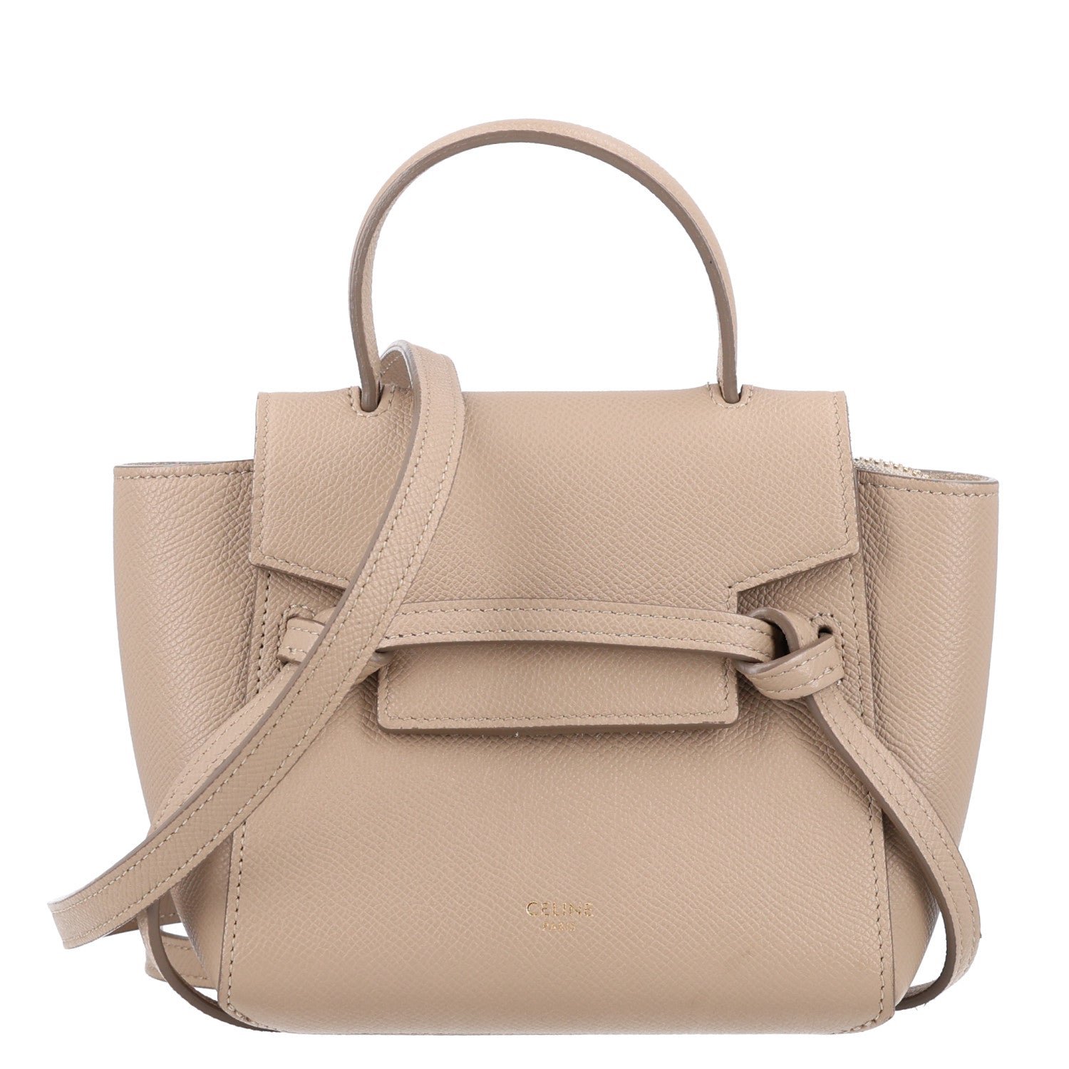 Celine Grained Calfskin Pico Belt Bag Light Taupe