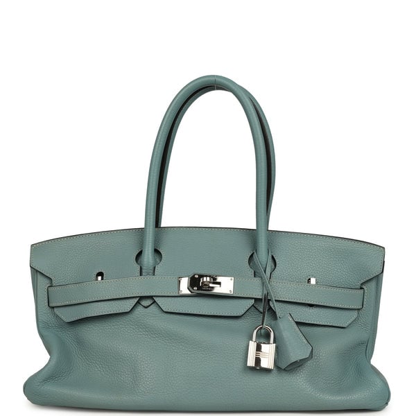 Hermes Vintage Hermes Shoulder Birkin 42 JPG Ciel Togo Palladium Hardware