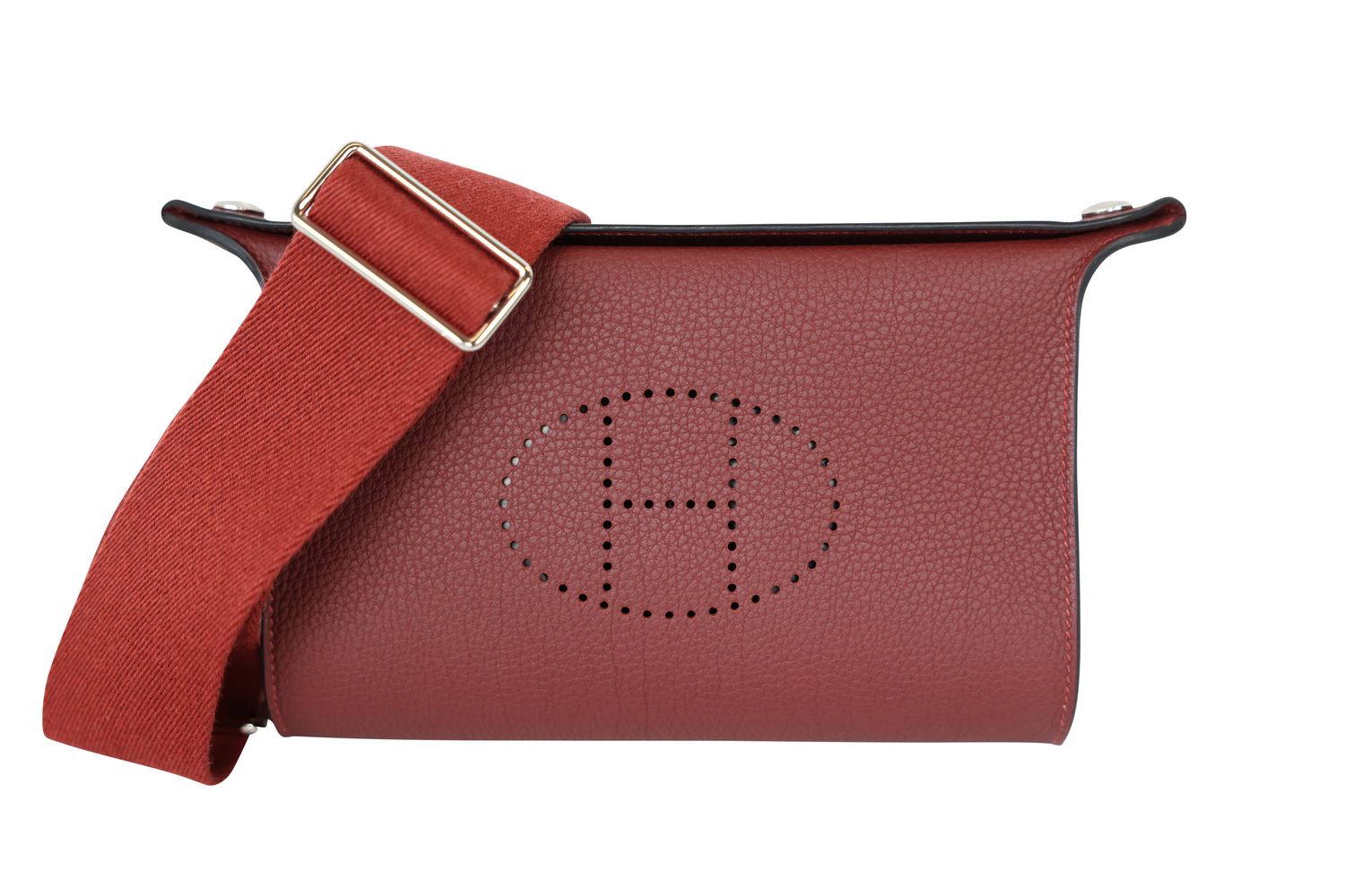 Hermes Hermes Videpoches Bag, Deep Red Rouge H Togo Leather with Palladium Hardware,  W 2024 Stamp, Preowned in Box WA001