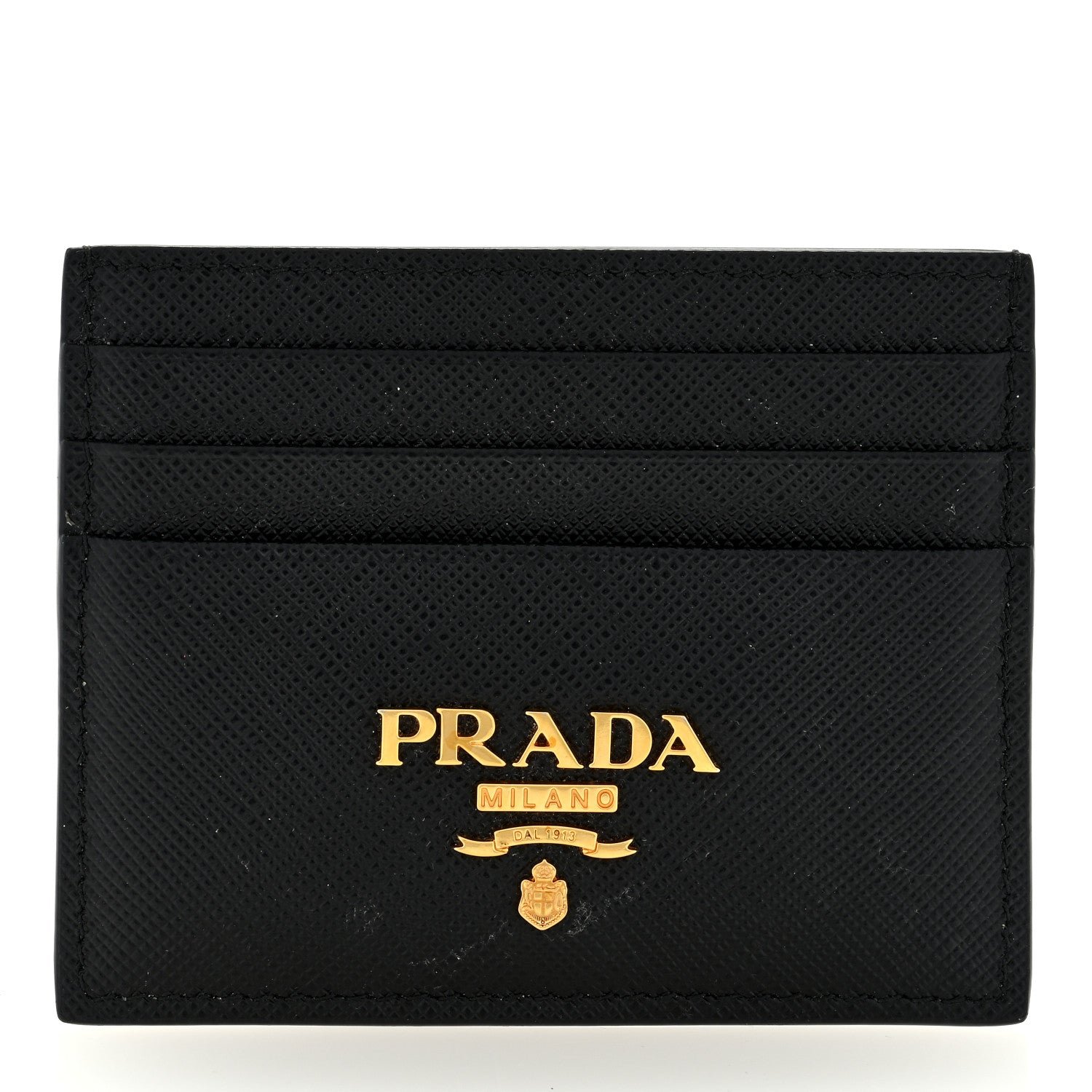 Prada Saffiano Metal Card Holder Black