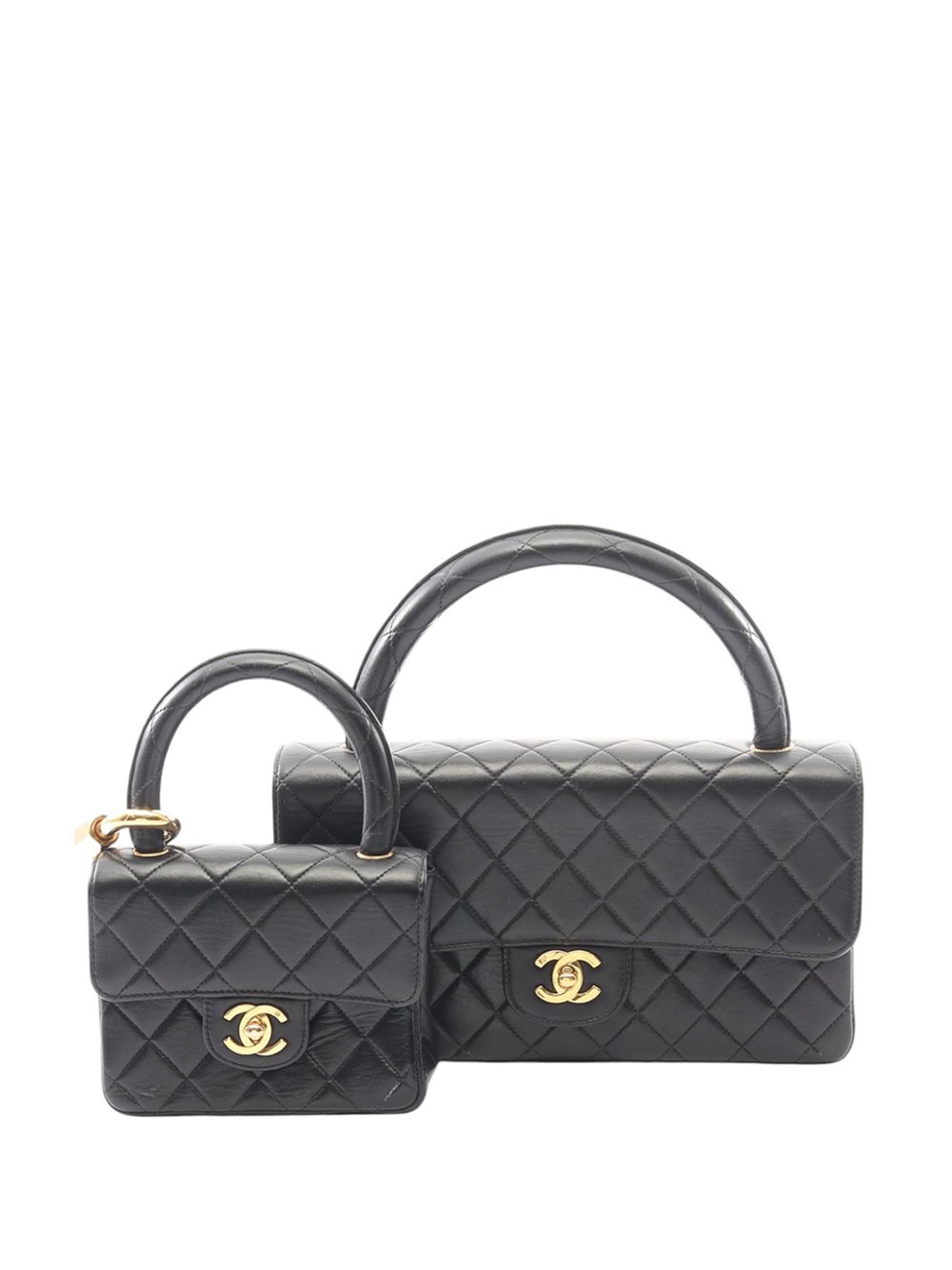 1994-1996 Lambskin Parent Child Kelly Set Top Handle Bag handbag