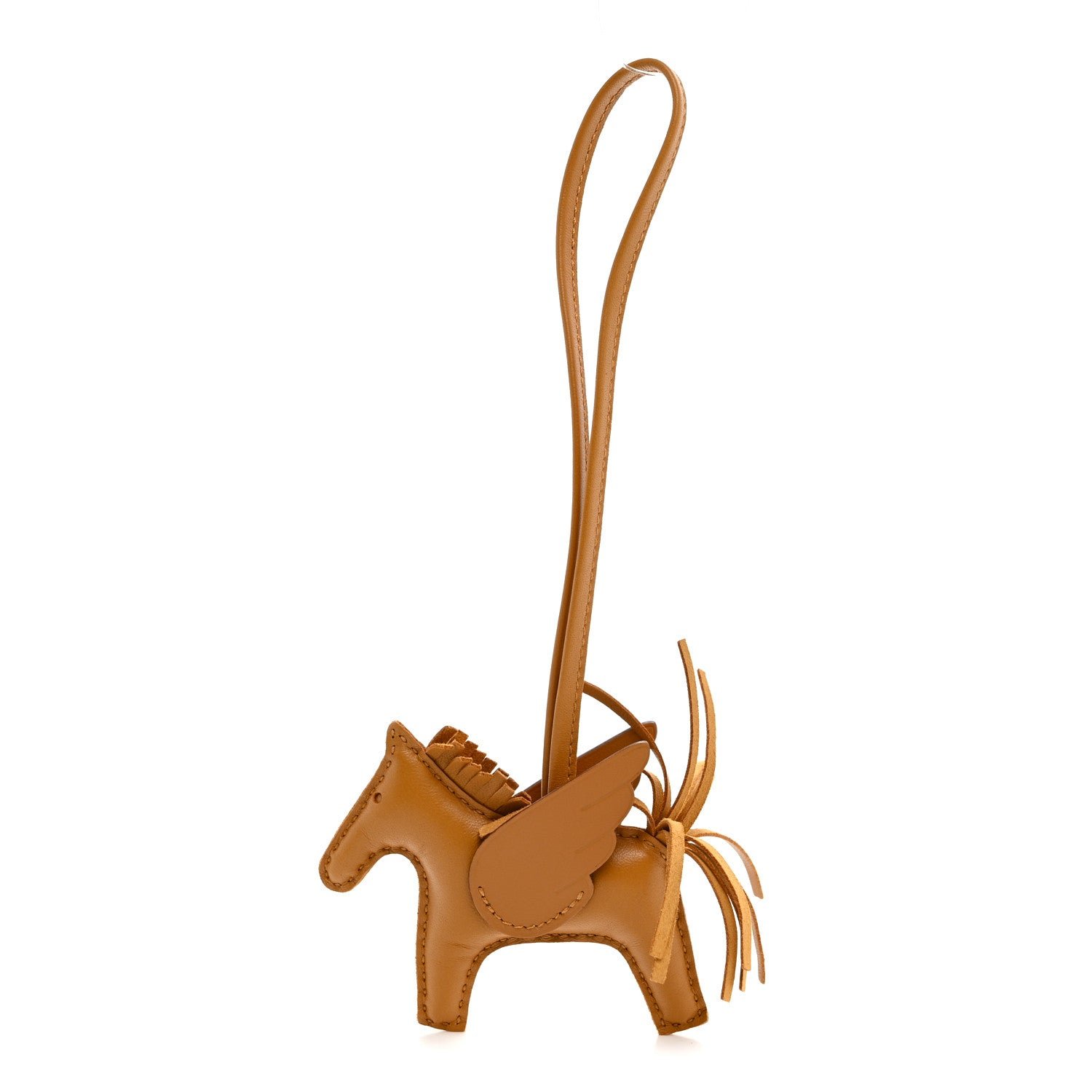 Hermes Milo Lambskin Grigri Rodeo Pegase Horse Bag Charm PM Sesame