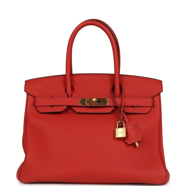 Hermes Pre-owned Hermes Birkin 30 Rouge Tomate Togo Gold Hardware