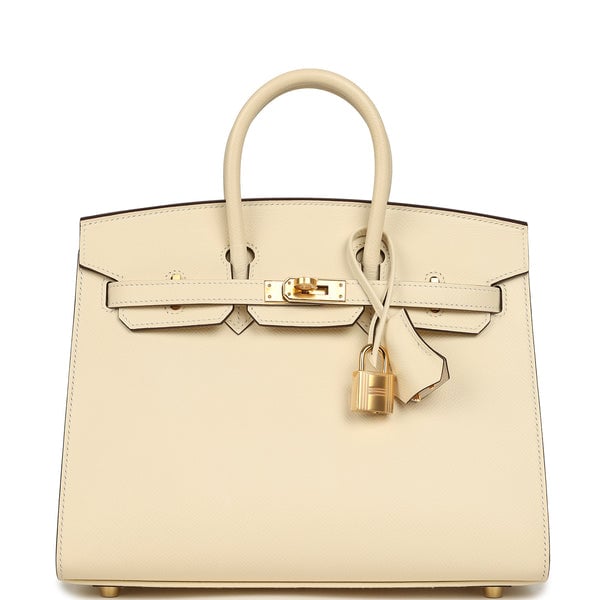 Hermes Hermes Birkin Sellier 25 Nata Epsom Gold Hardware