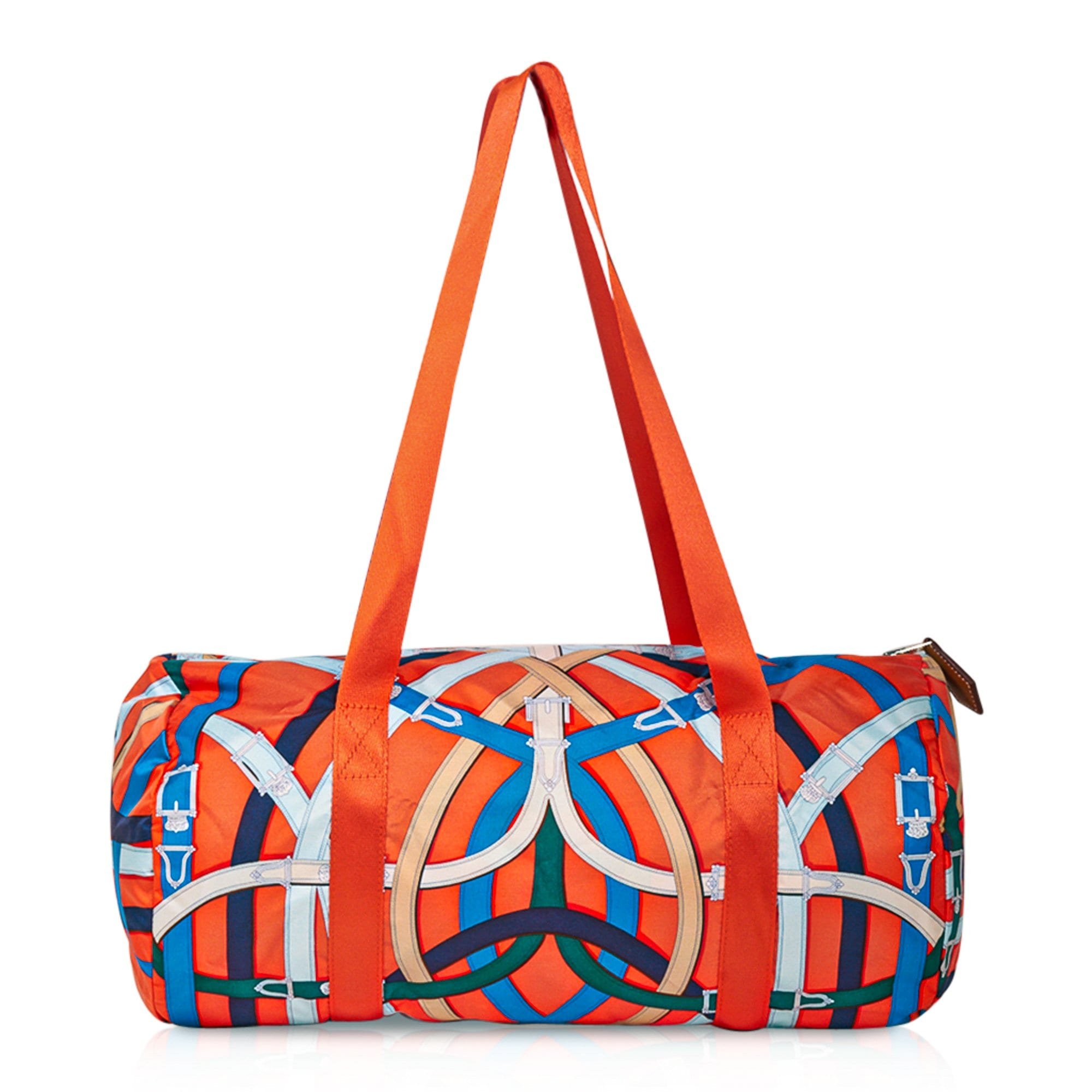 Hermes Hermes Bag Airsilk Duffle Cavalcadour 38 Orange Silk Limited Edition New