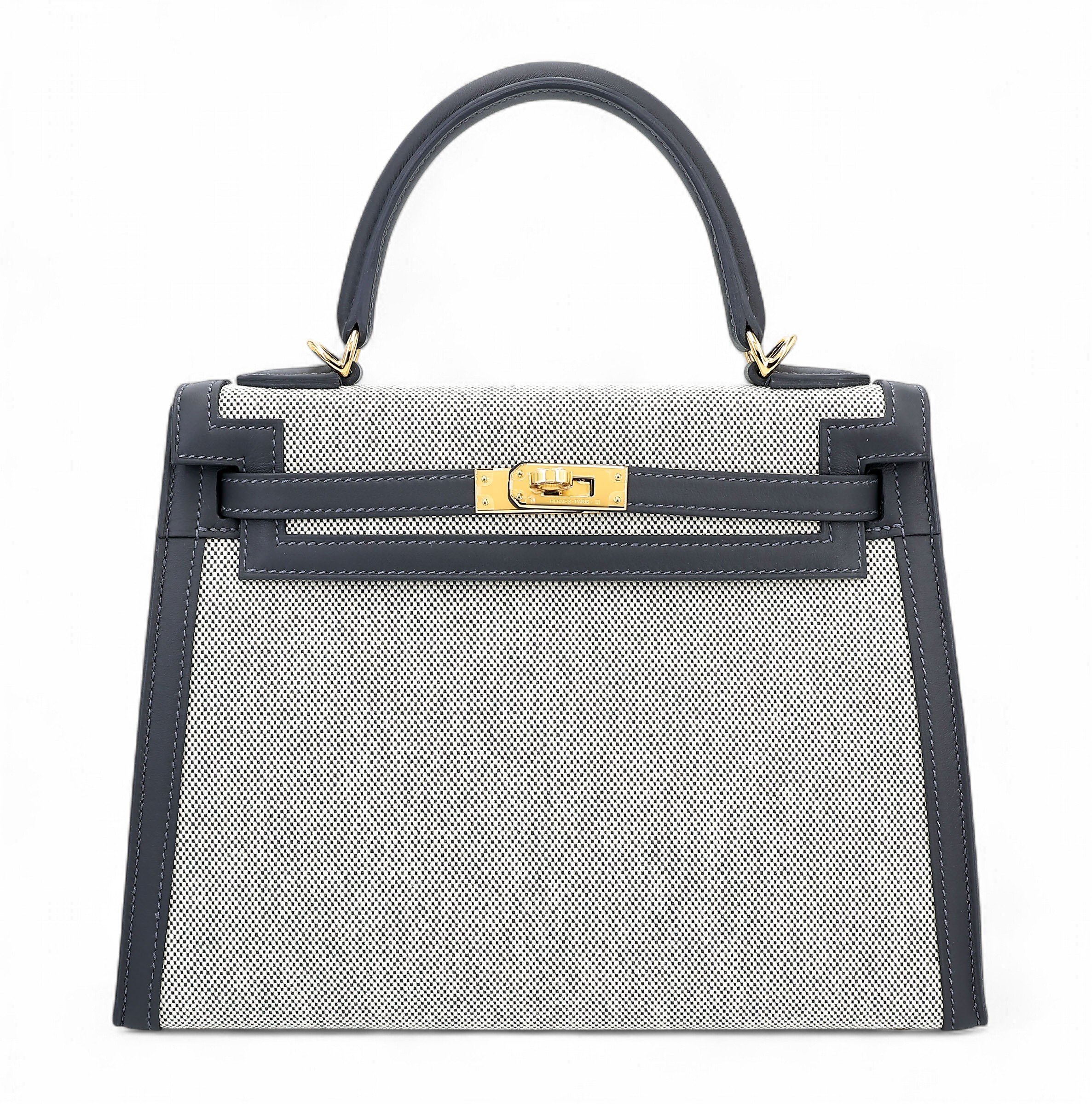 Hermes Brand New ( Rank N ) HERMÈS Kelly 25 Sellier Ardoise (85) Canvas Swift Gold hardware K (2025)