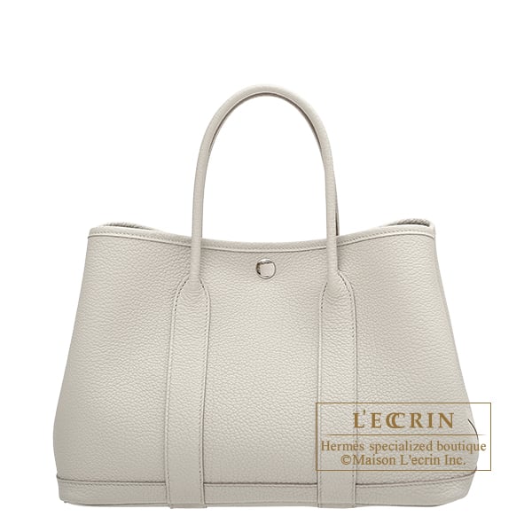 Hermes Garden Party bag 30/TPM Beton Negonda leather Silver hardware