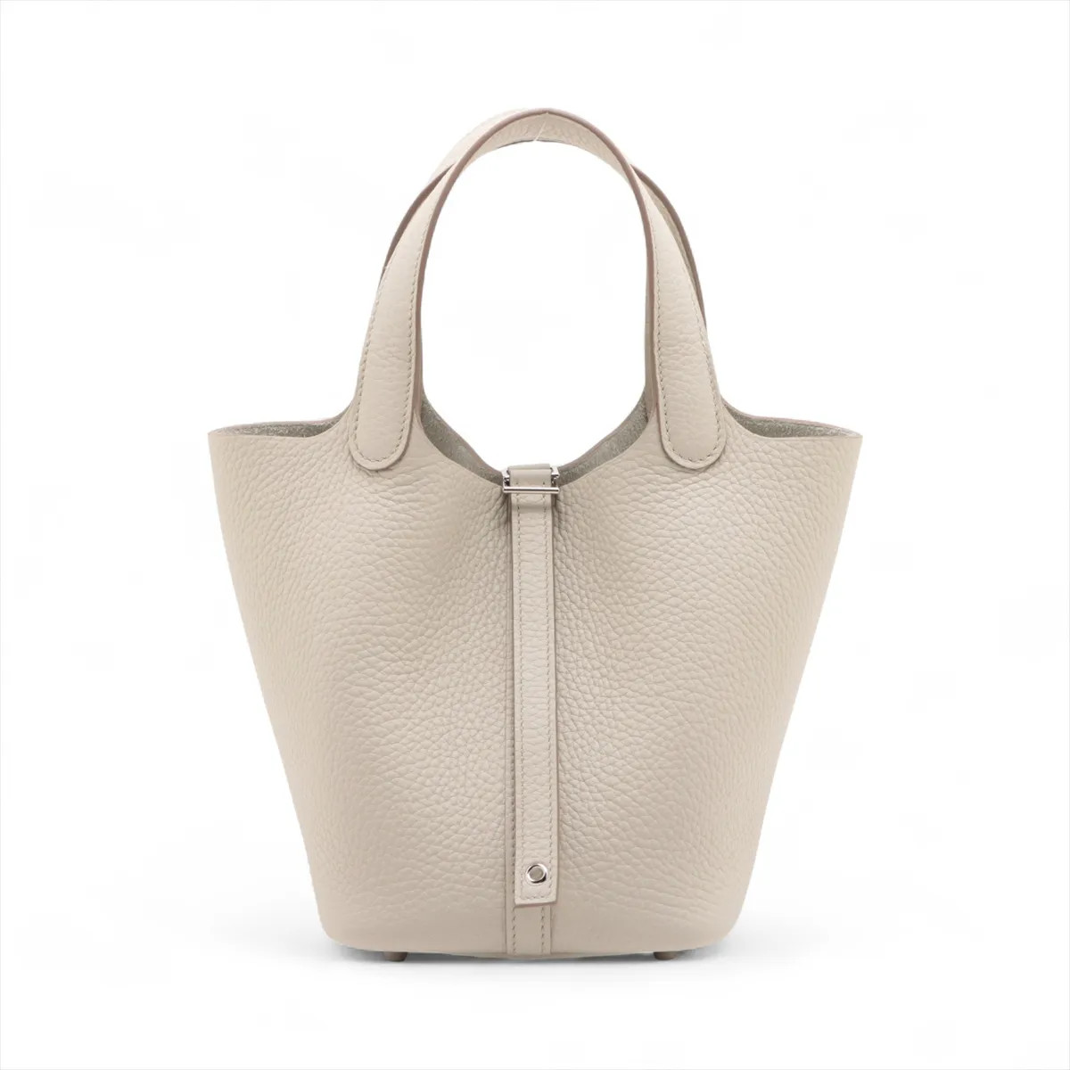 Hermès Picotin Lock 18 PM Taurillon Clemence Beton Silver Metal Fittings