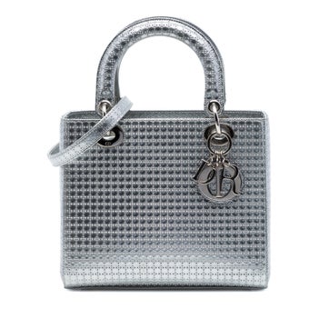Patent Leather Medium Metallic Patent Microcannage Lady Dior