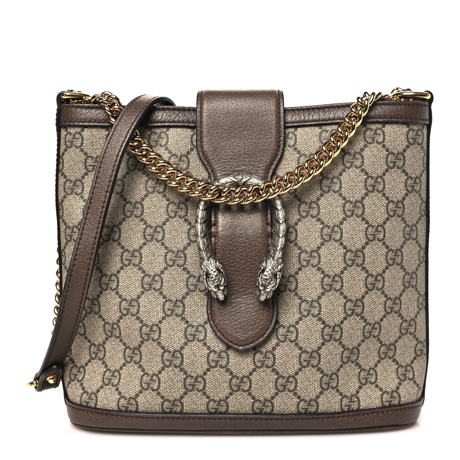 Gucci GG Supreme Monogram Medium Dionysus Bucket Bag Beige New Acero