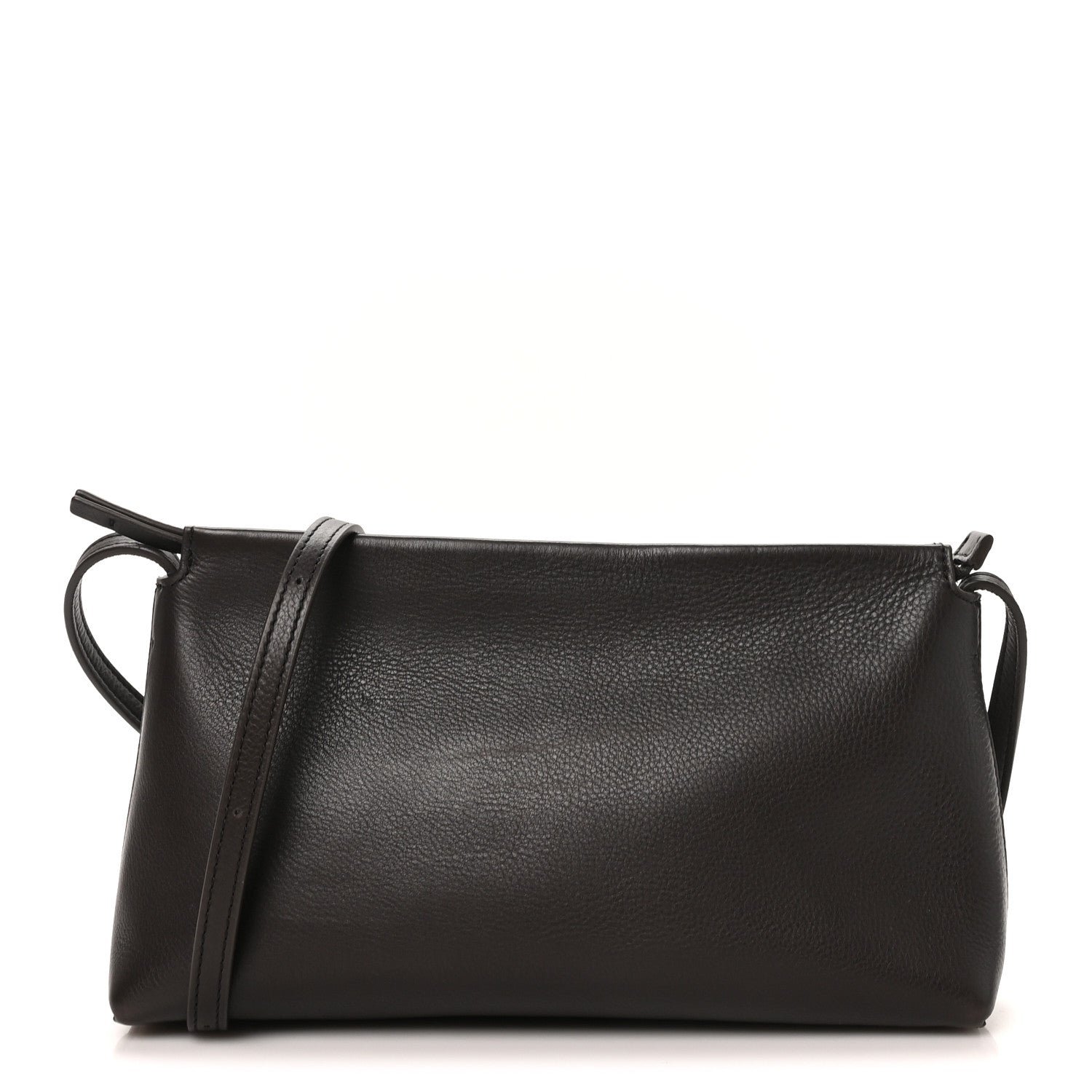 The Row Grained Calfskin Rene Crossbody Dark Brown