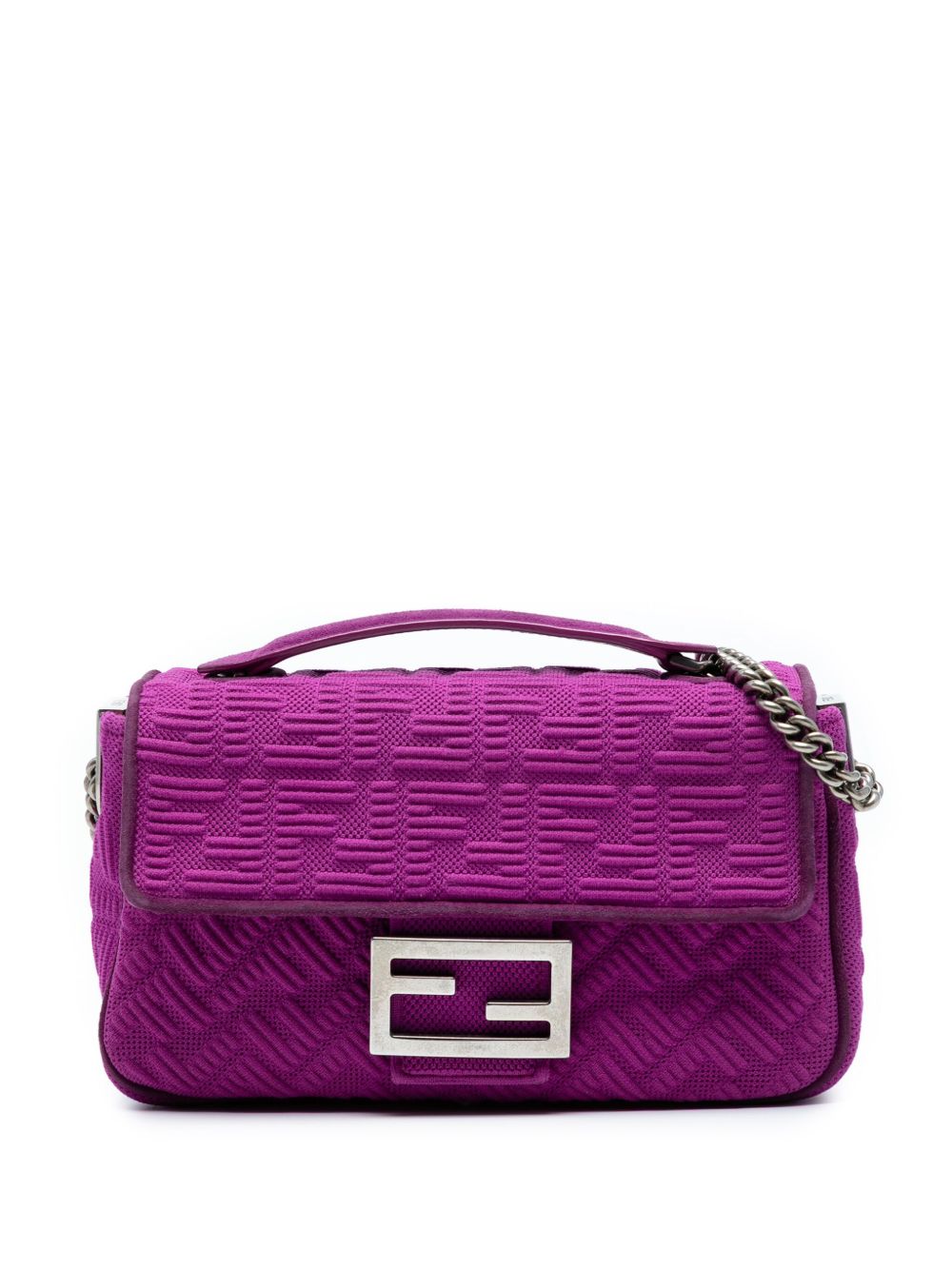 2010-2025 Zucca Embossed Technical Fabric Chain Midi Baguette shoulder bag