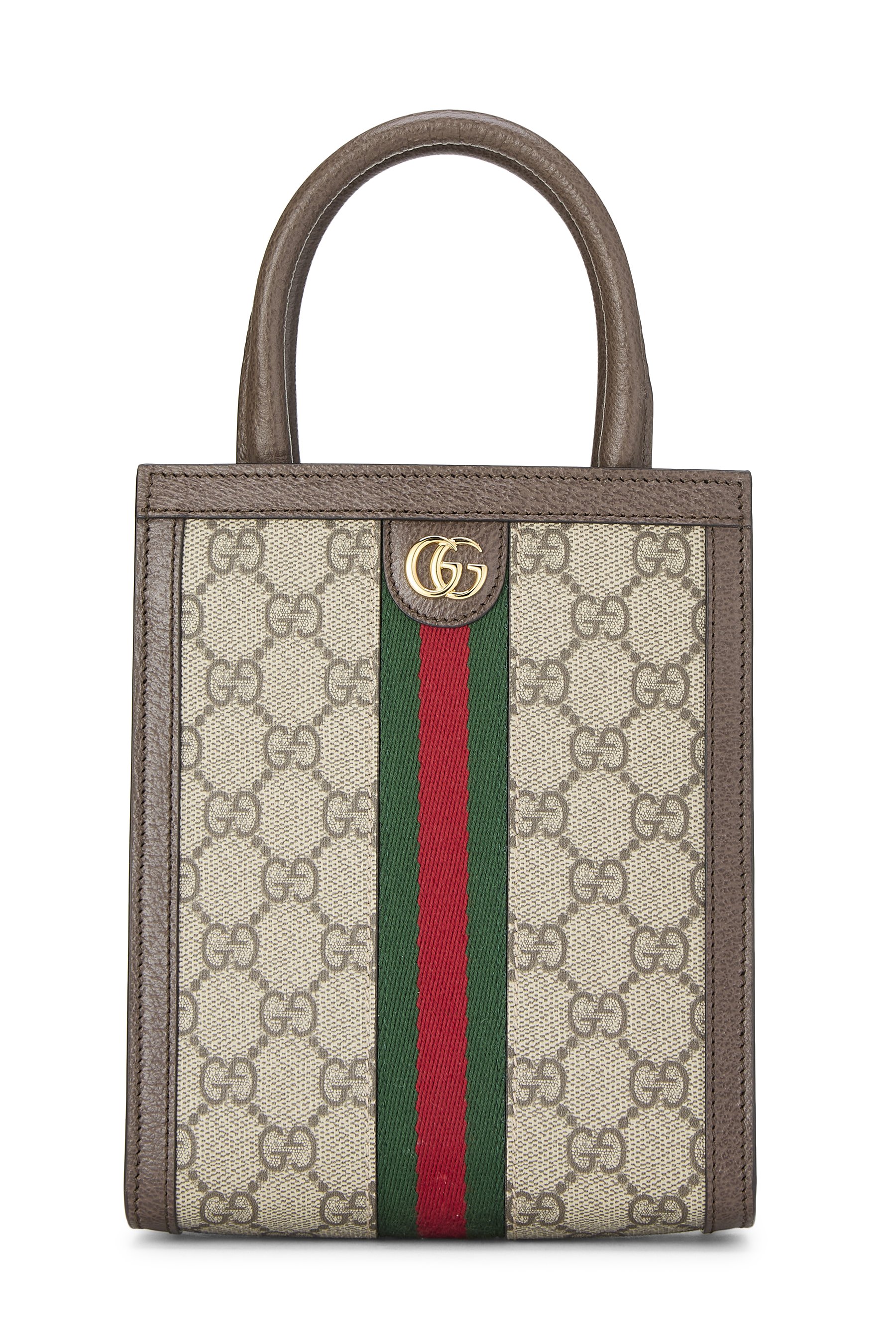 Gucci Brown GG Supreme Canvas Ophidia Top Handle Shoulder Bag Mini