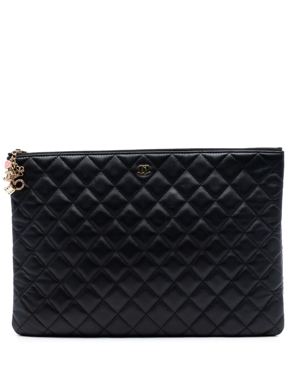 2016-2017 Large Quilted Lambskin Casino Charms O Case clutch bag
