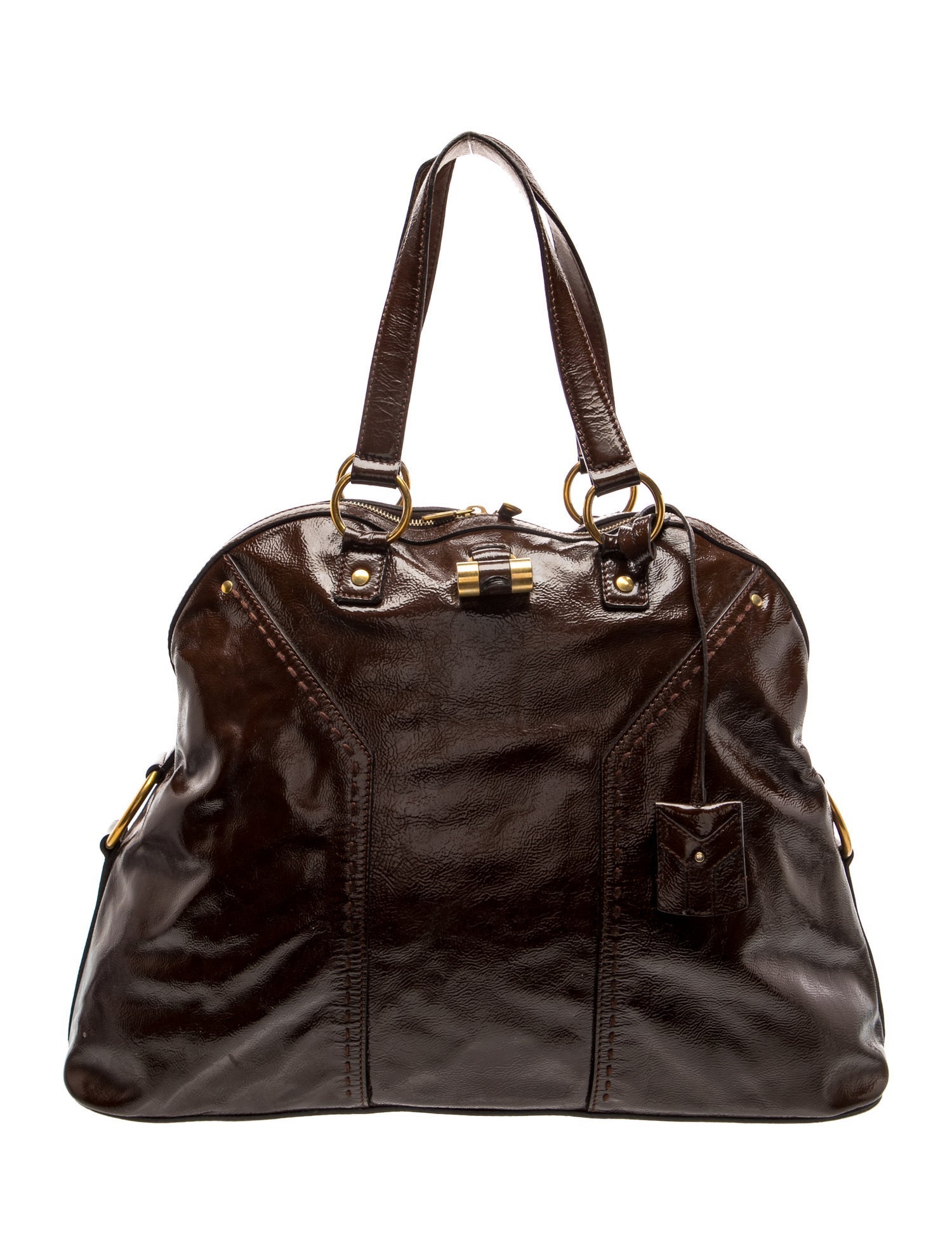 Patent Leather Top Handle Bag