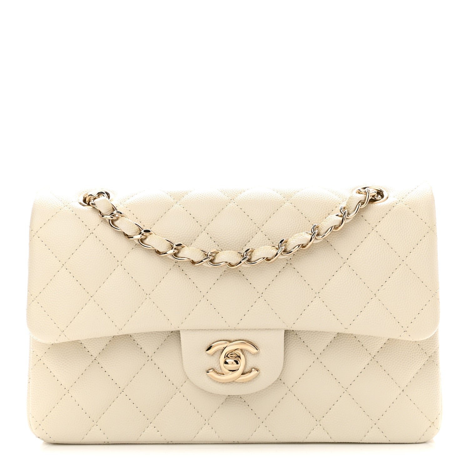 Chanel Caviar Quilted Small Double Flap White
