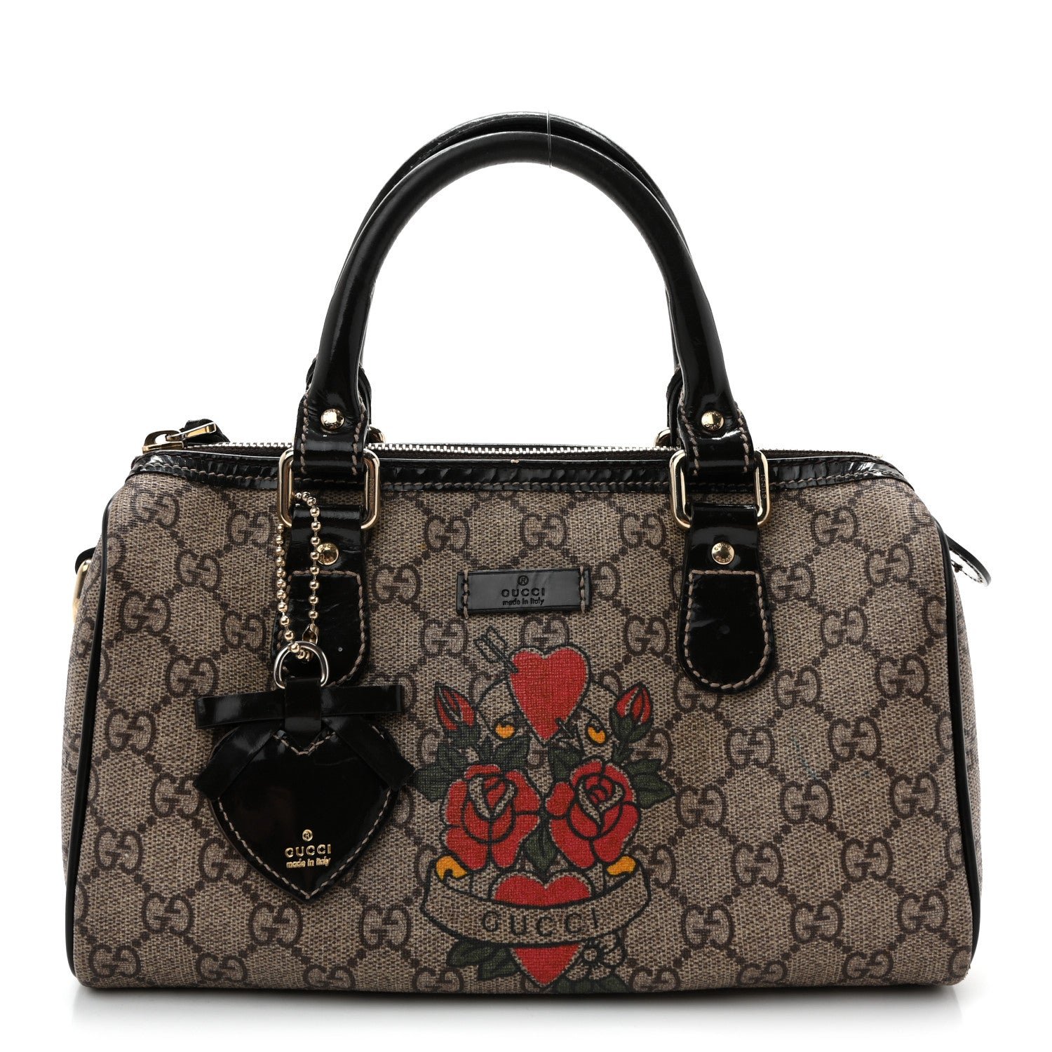 Gucci GG Plus Monogram Tattoo Heart Small Joy Boston Dark Brown