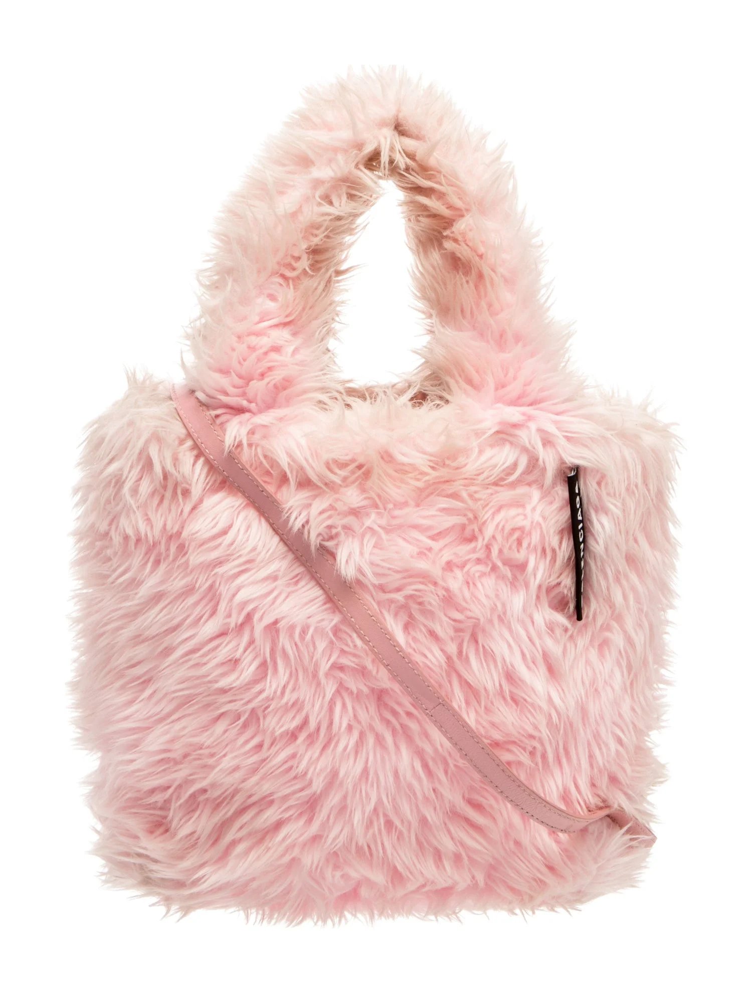 Faux Fur Top Handle Bag