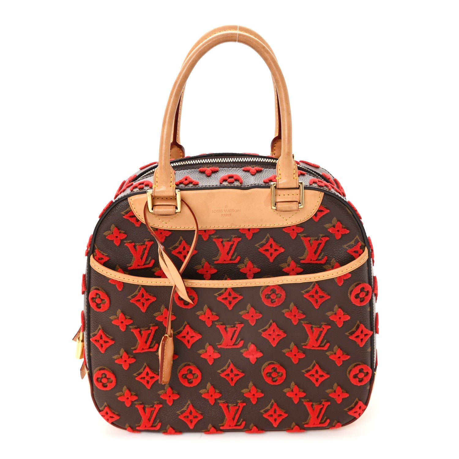 Louis Vuitton Monogram Tuffetage Deauville Cube Red