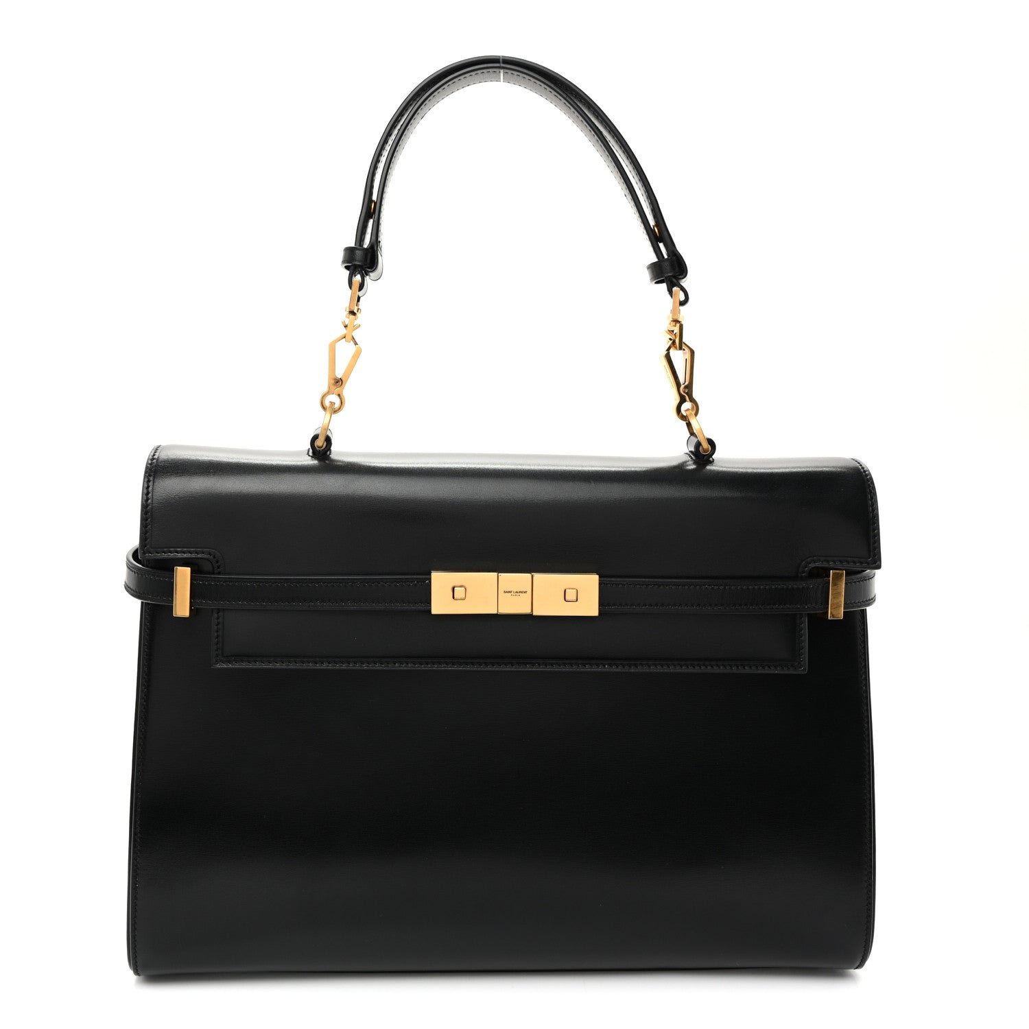 Saint Laurent Smooth Calfskin Manhattan Top Handle Black