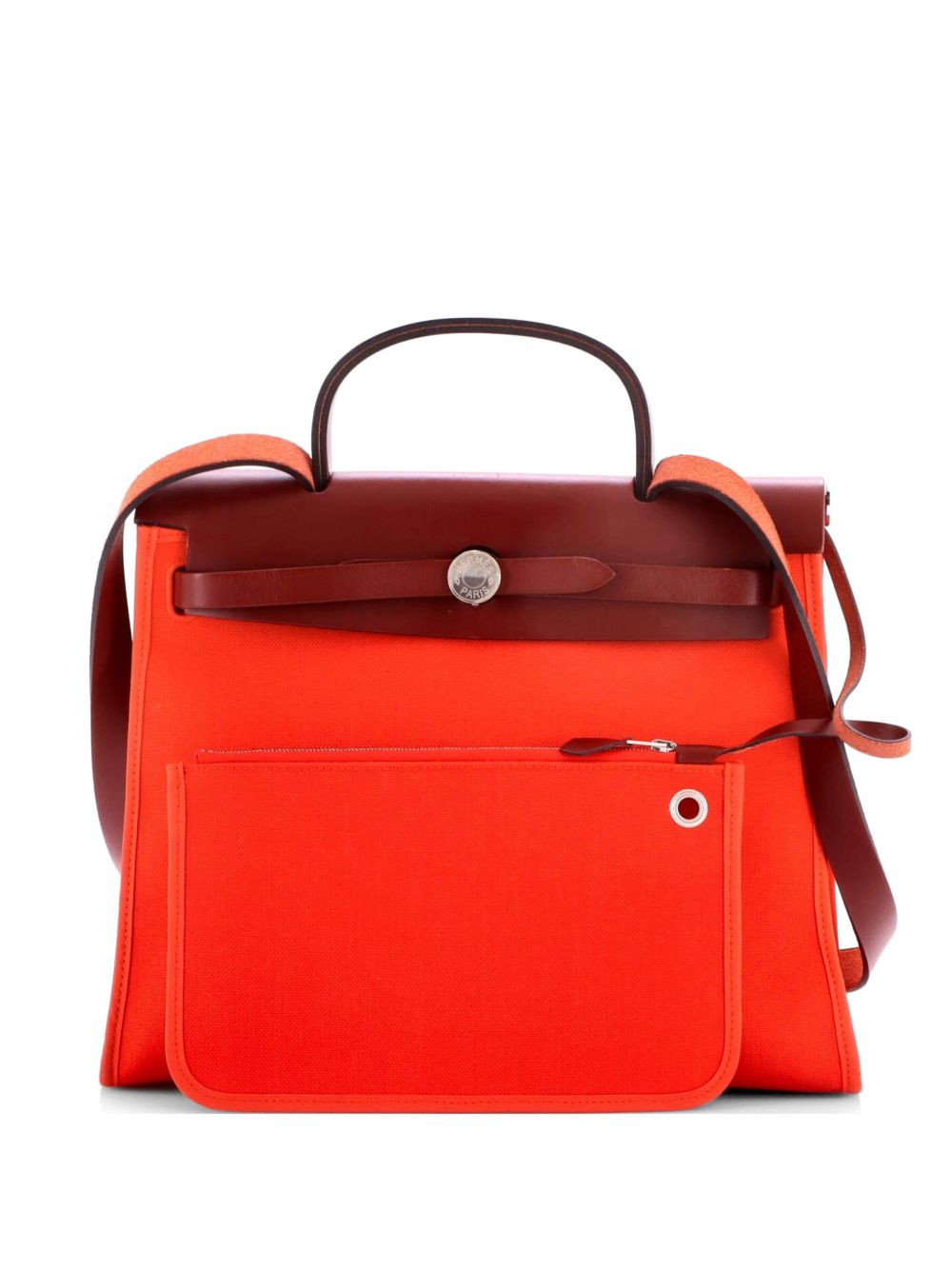 Herbag Zip Leather and Toile 31 shoulder bag