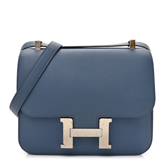 Hermes Epsom Constance Verso 24 Bleu Agate Gris Mouette