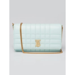 Burberry Green Quilted Leather Lola Wallet on Chain Bag