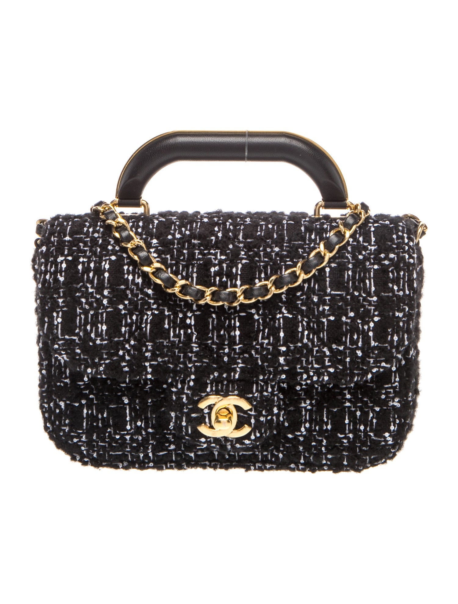 Mini Tweed Flap Handle Bag