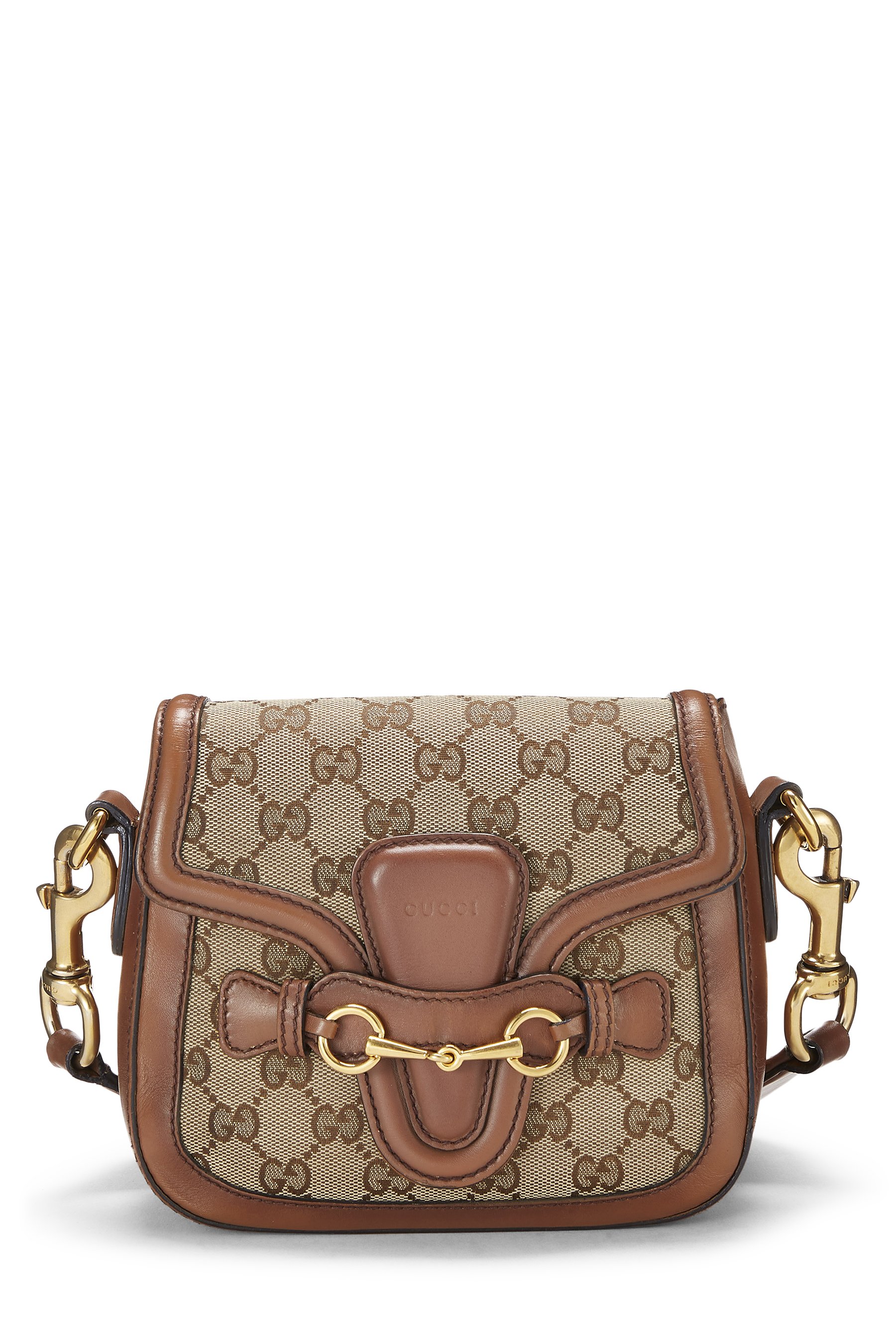 Brown Original GG Canvas Lady Web Shoulder Bag Small