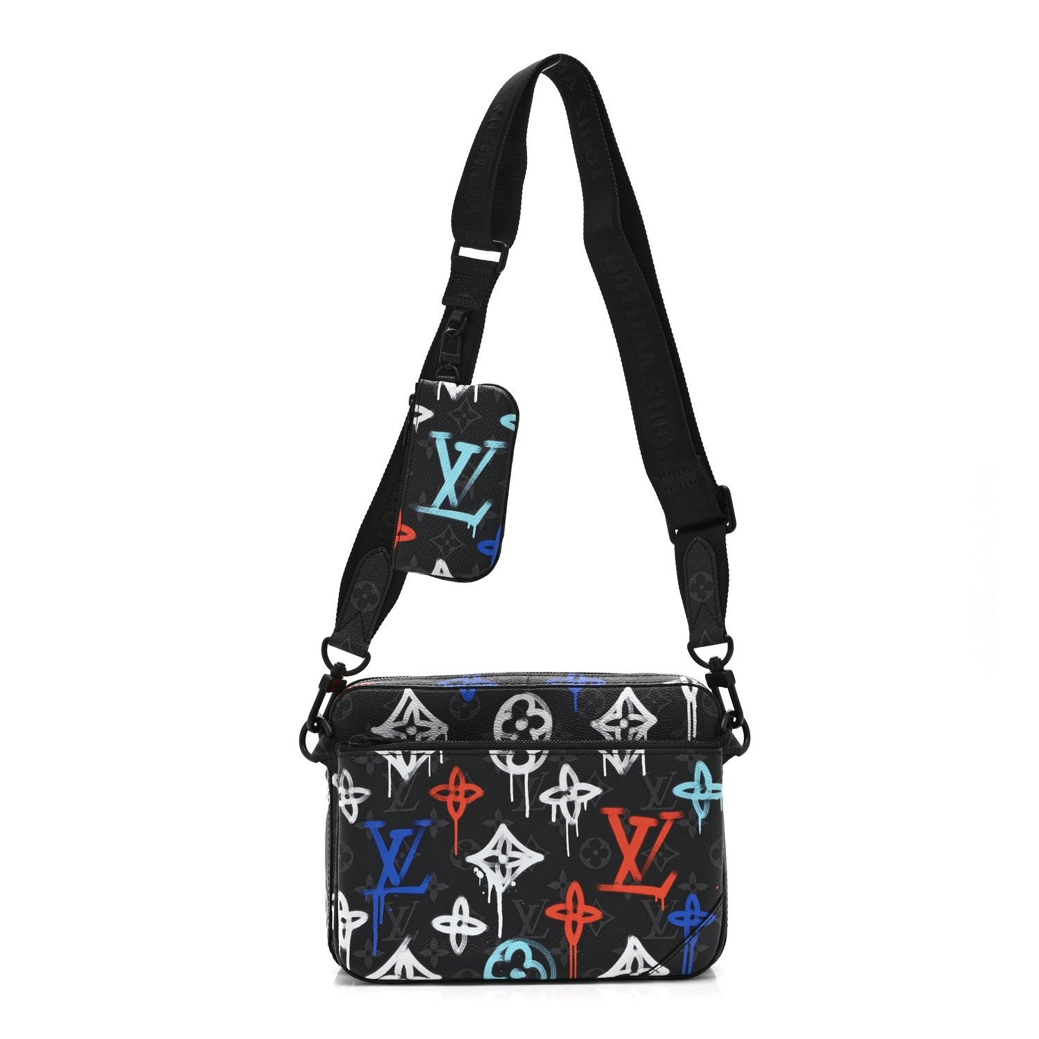 Louis Vuitton Monogram Eclipse LV Graffiti Trio Messenger Multicolor