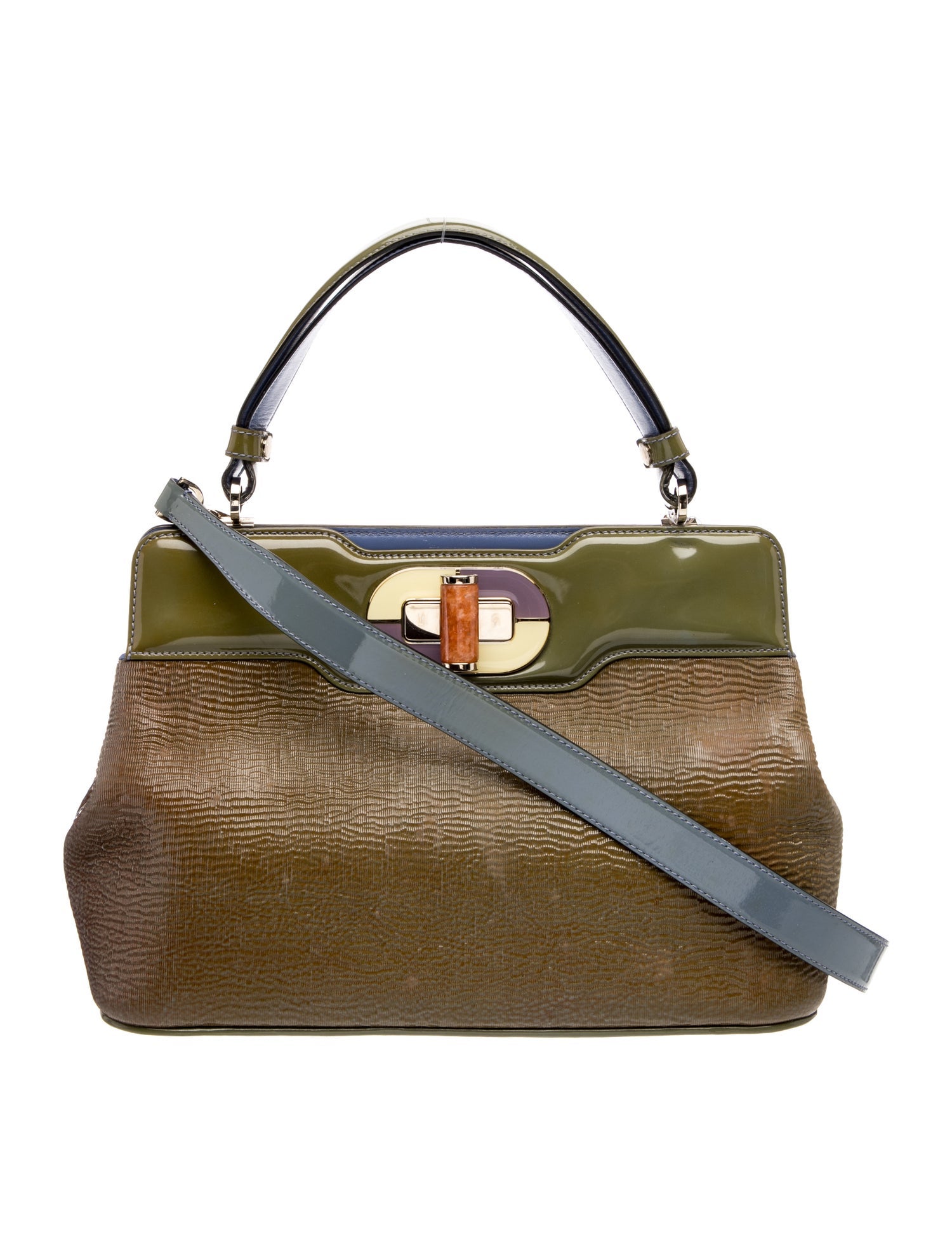 Patent Leather Top Handle Bag