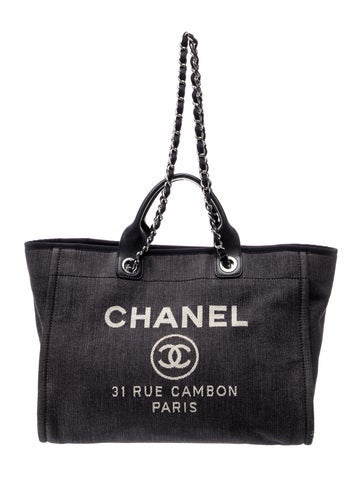 Medium Denim Deauville Shopping Tote