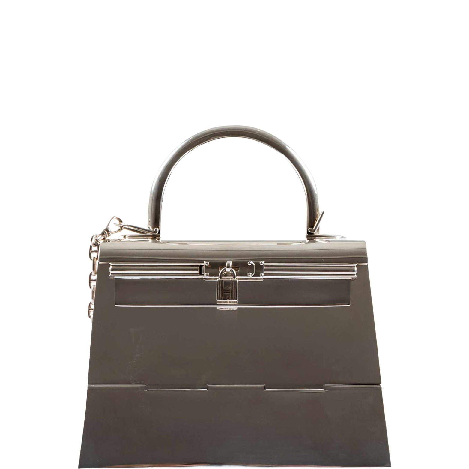 Hermes Hermès Ultra-Rare Mini Kelly in Sterling Silver, 1990s
