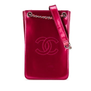 Chanel Patent Leather CC Phone Holder Crossbody