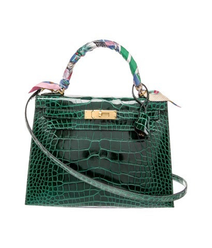 Hermes Shiny Alligator Kelly Ii Sellier 28