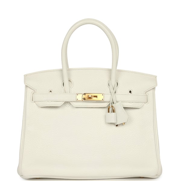 Hermès Birkin 30 White Clemence Gold Hardware