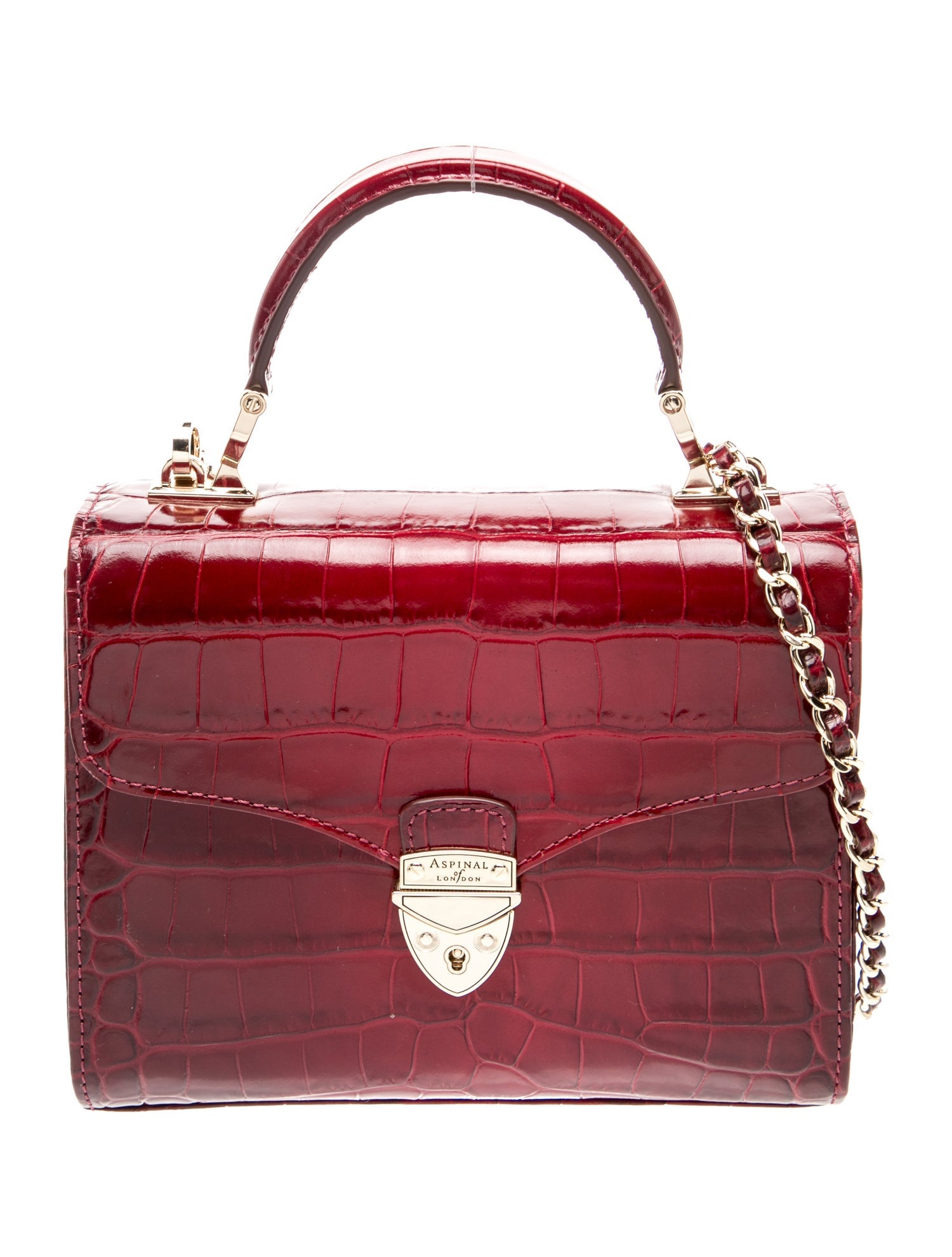 Embossed Leather Top Handle Bag
