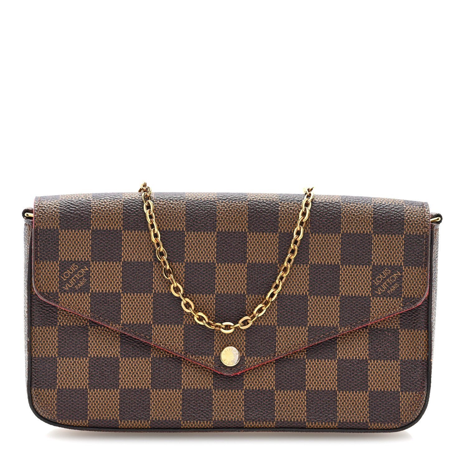 Louis Vuitton Damier Ebene Pochette Felicie Chain Wallet