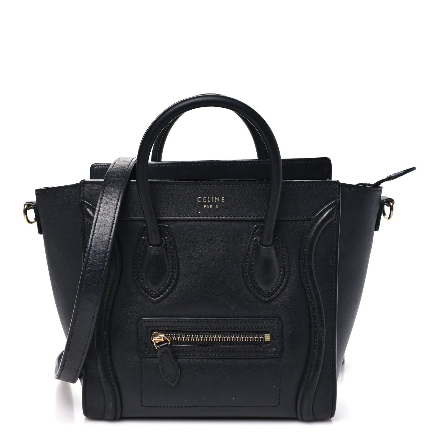 Celine Smooth Calfskin Nano Luggage Black