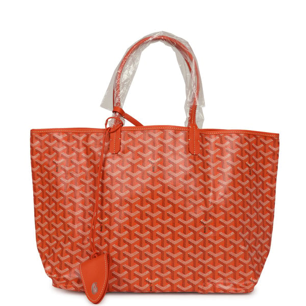Goyard Goyardine Canvas Orange Saint Louis PM Tote Palladium Hardware