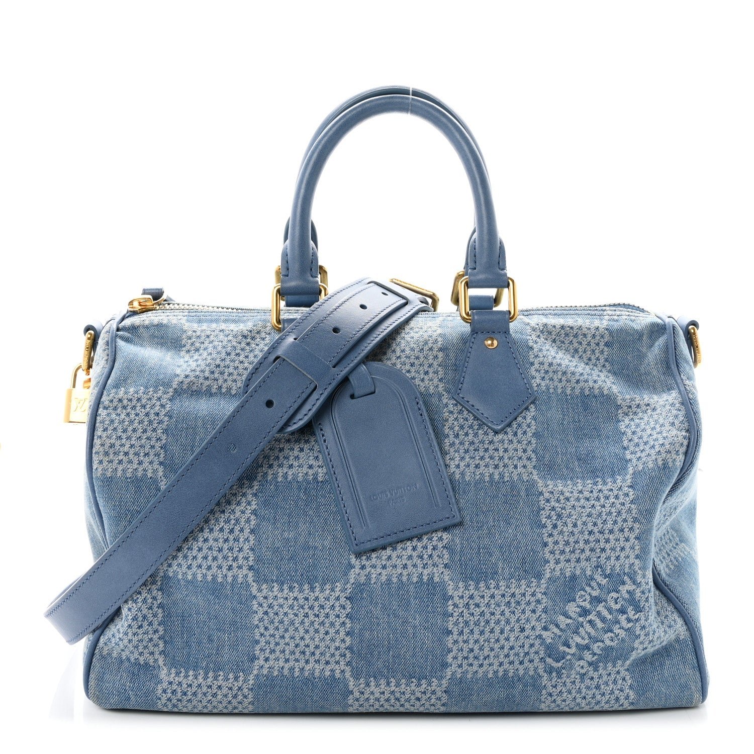 Louis Vuitton Damier Denim 3D Speedy Bandouliere 30 Denim Blue