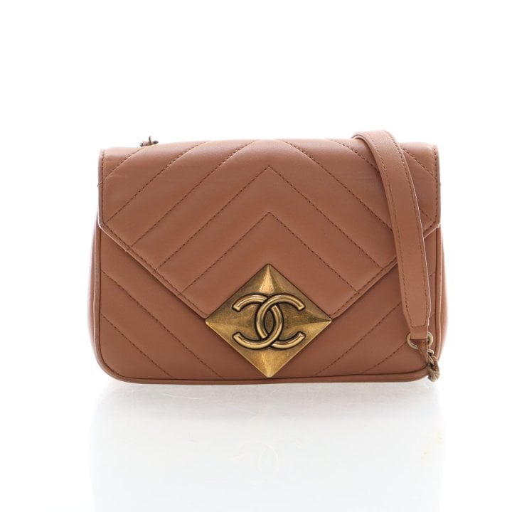 Chanel Mini Lambskin Chevron Pyramid CC Flap Bag